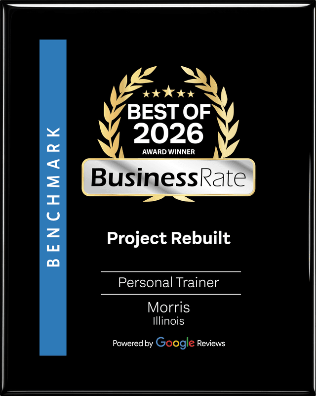 Project Rebuilt, Best of 2026 Award Winner for Personal Trainer in Morris, Illinois, by BusinessRate, powered by Google Reviews