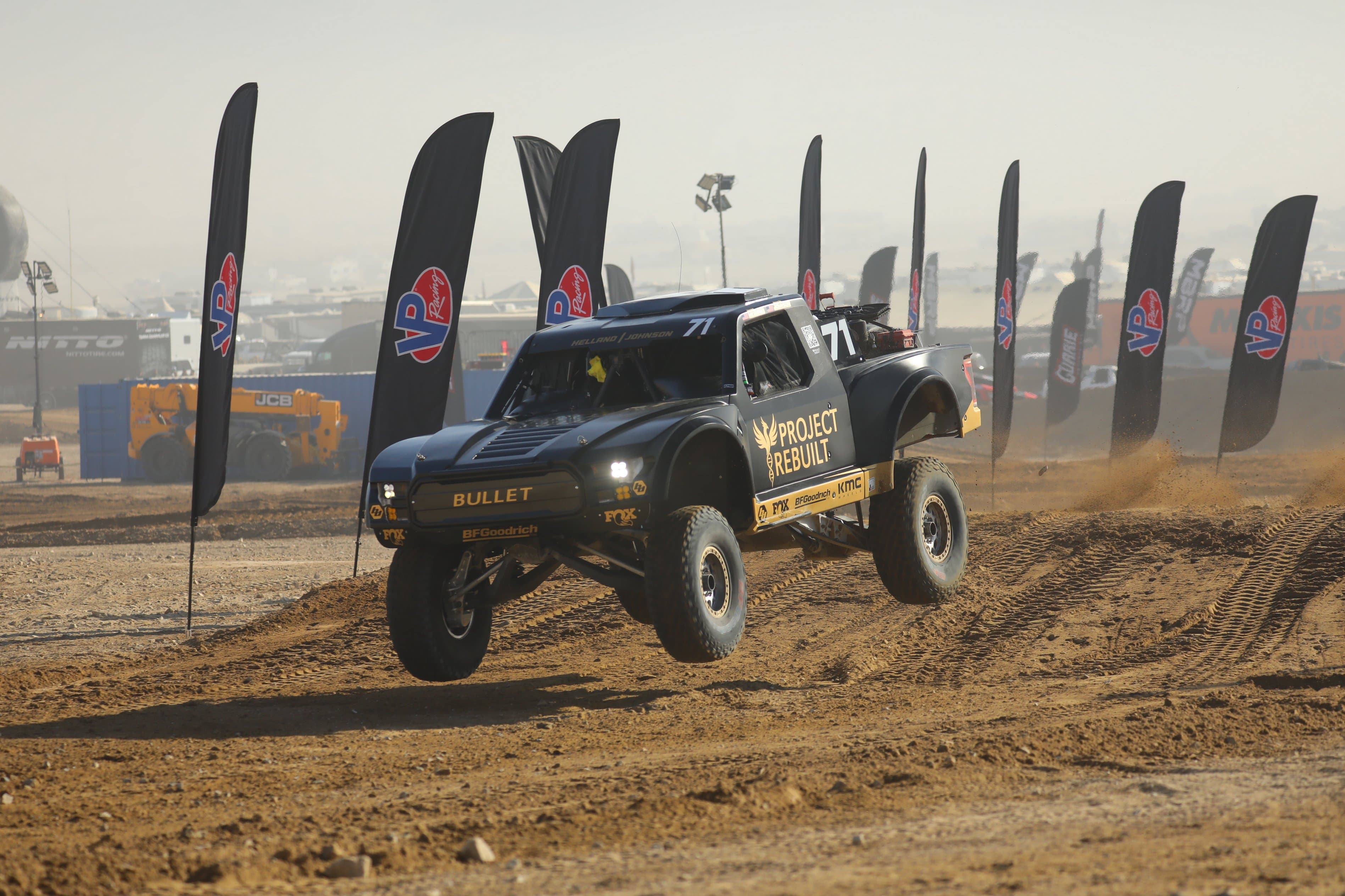 The Project Rebuilt number 71 trophy truck on course on race day